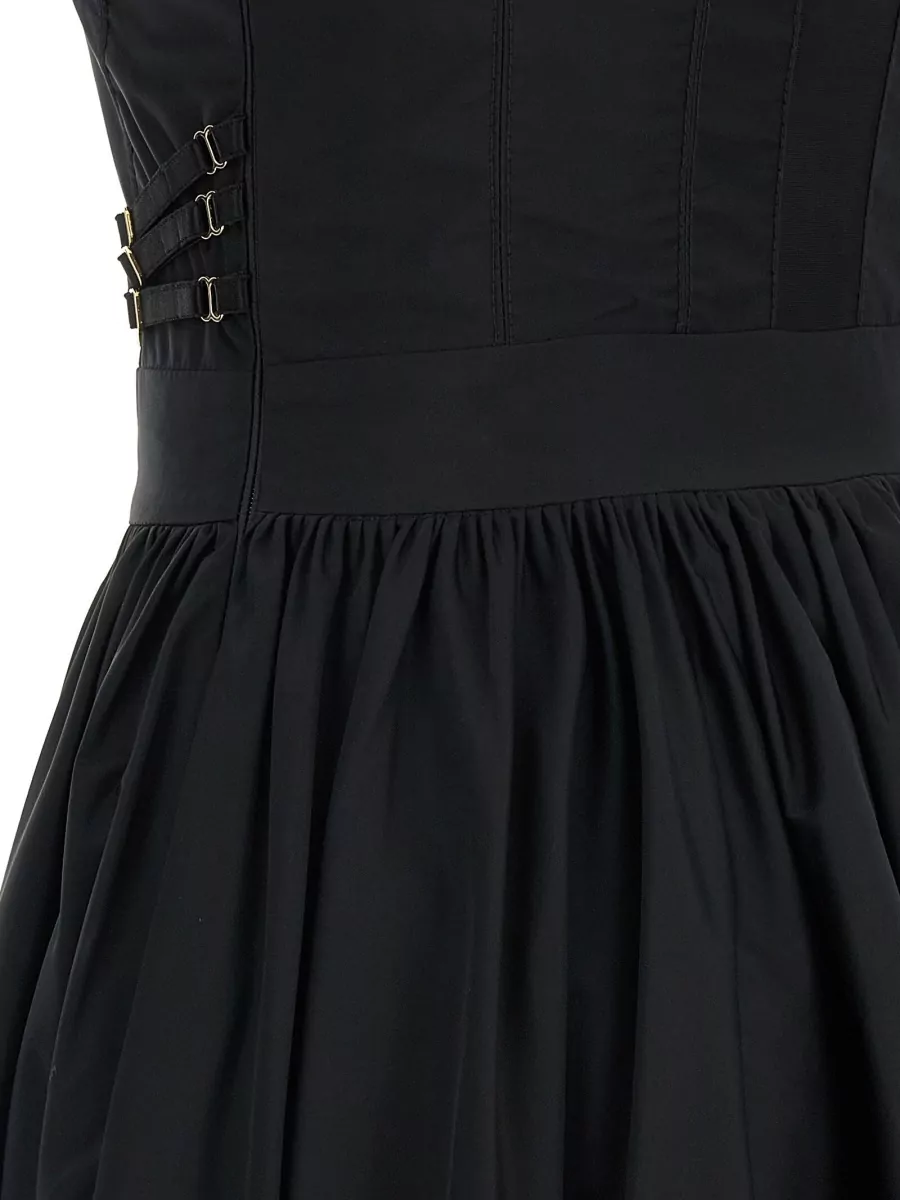 Elisabetta Franchi Corset Dress Fitted Bodice Gathered Skirt