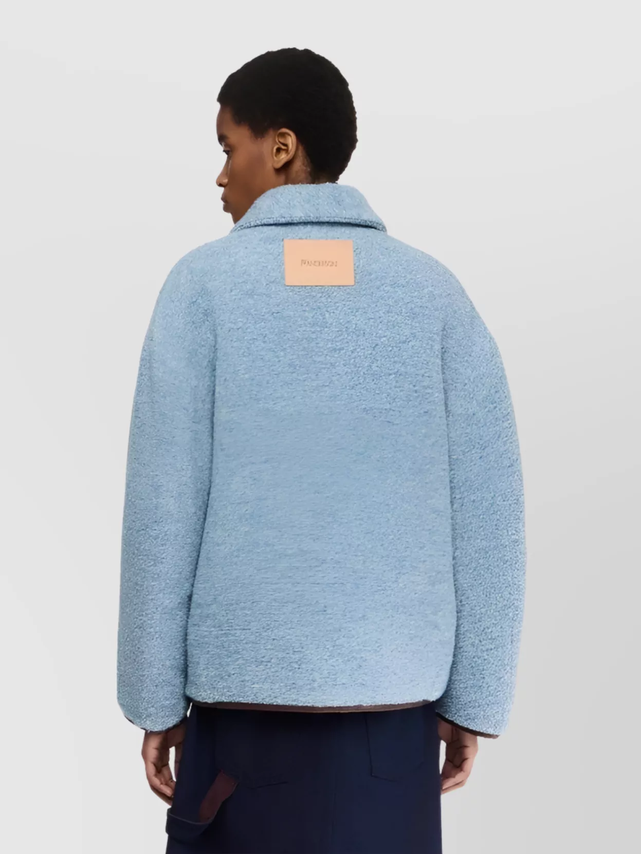 Jw Anderson Casual Jacket With High Collar And Long Sleeves In Blue