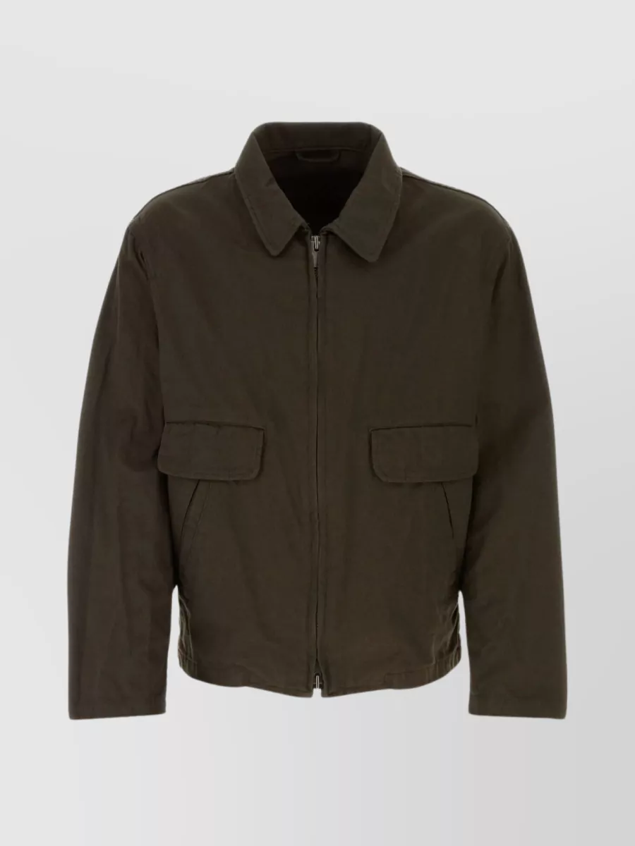 Shop Yohji Yamamoto Multiple Pockets Cotton Jacket In Brown