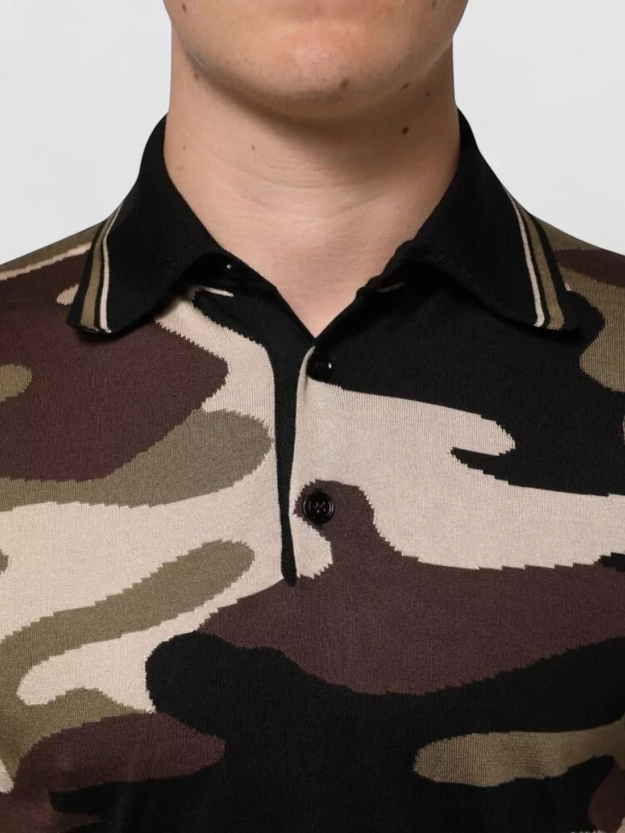 Dolce&Gabbana Silk Camouflage Polo Shirt