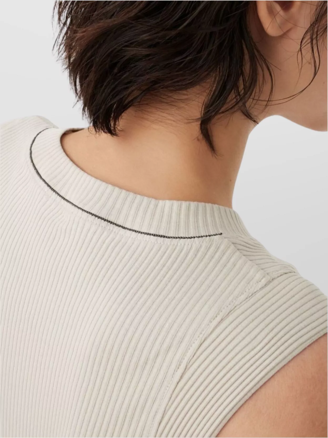 Brunello Cucinelli Ribbed Crew Neck Tank Top