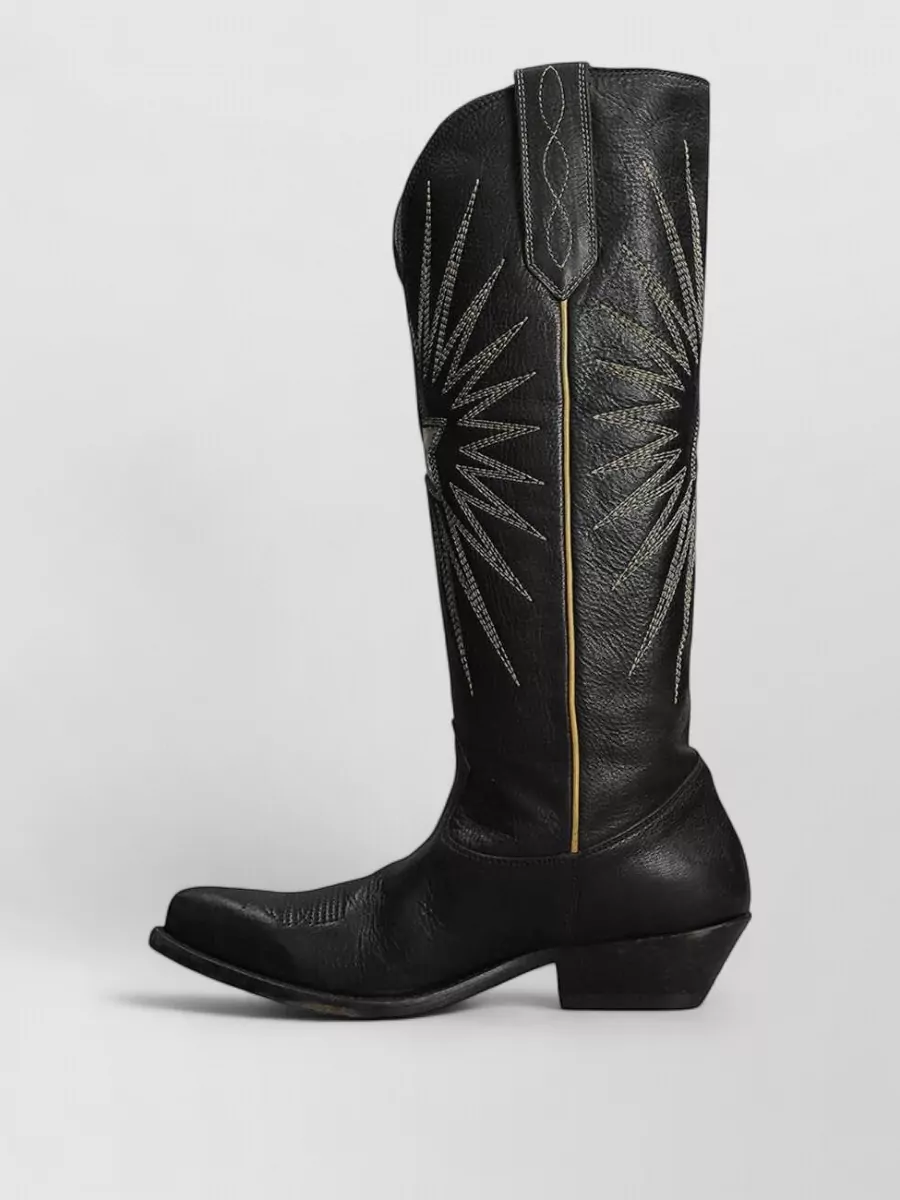 Golden Goose Leather Embroidered Boots