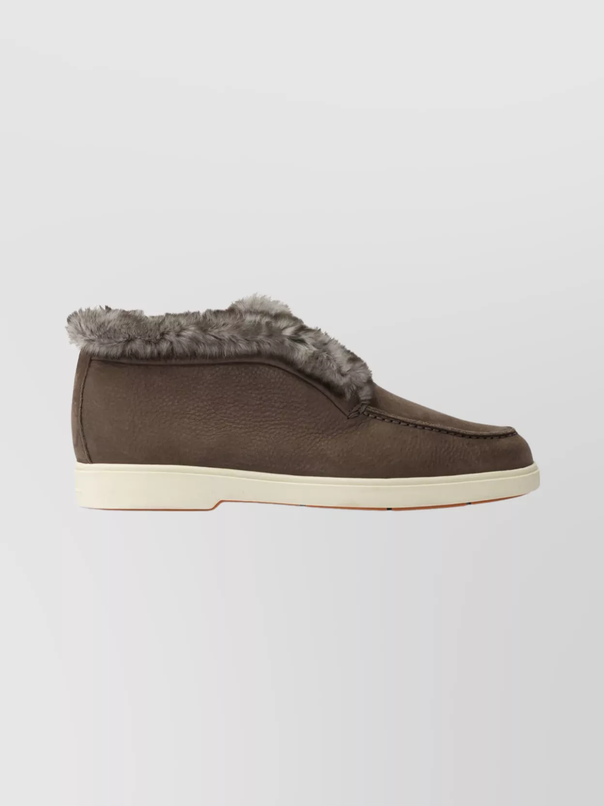 Santoni Hadeel Textured Loafers Round Toe In Brown
