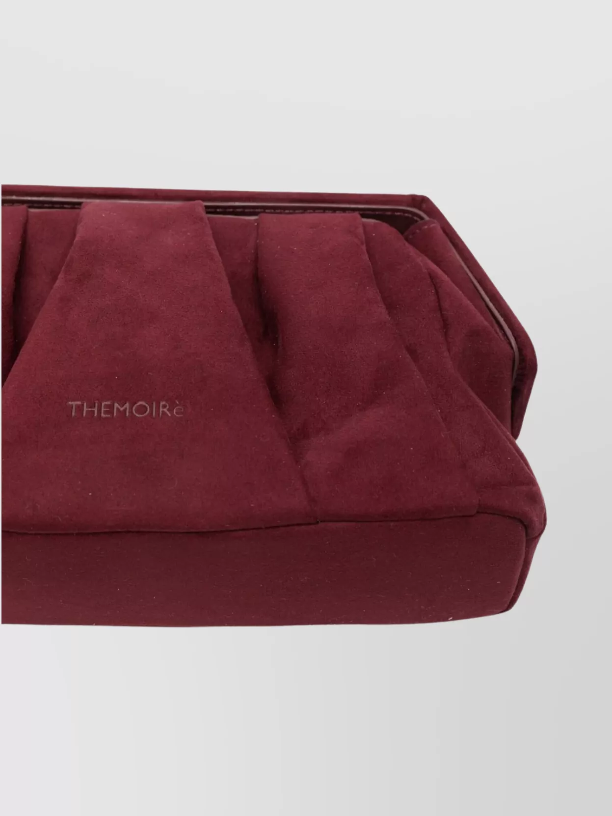 Themoiré Suede Clutch Bag Top Handle Design