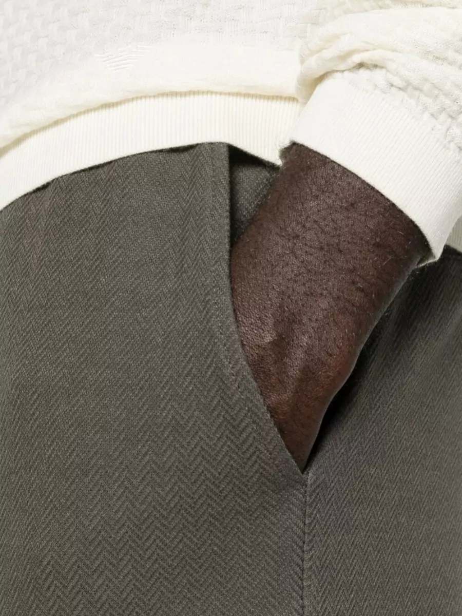 Emporio Armani Tapered Leg Textured Sweatpants Side Back Pockets