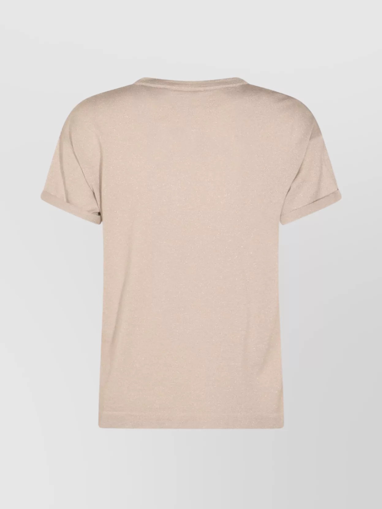 Brunello Cucinelli Short Sleeve Crewneck Knitwear With Sparkling Finish In Pink