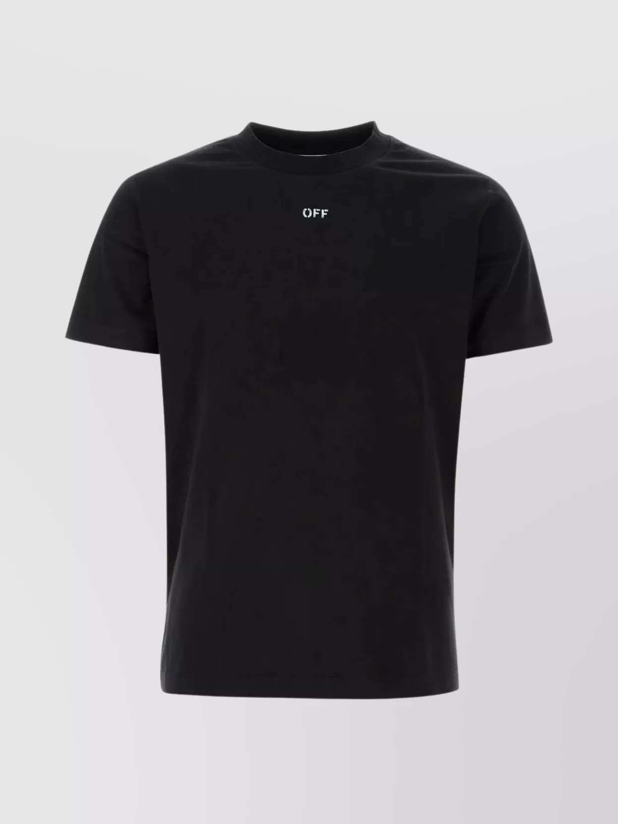 Shop Off-white Contrasting Print Crew-neck T-shirt In Black