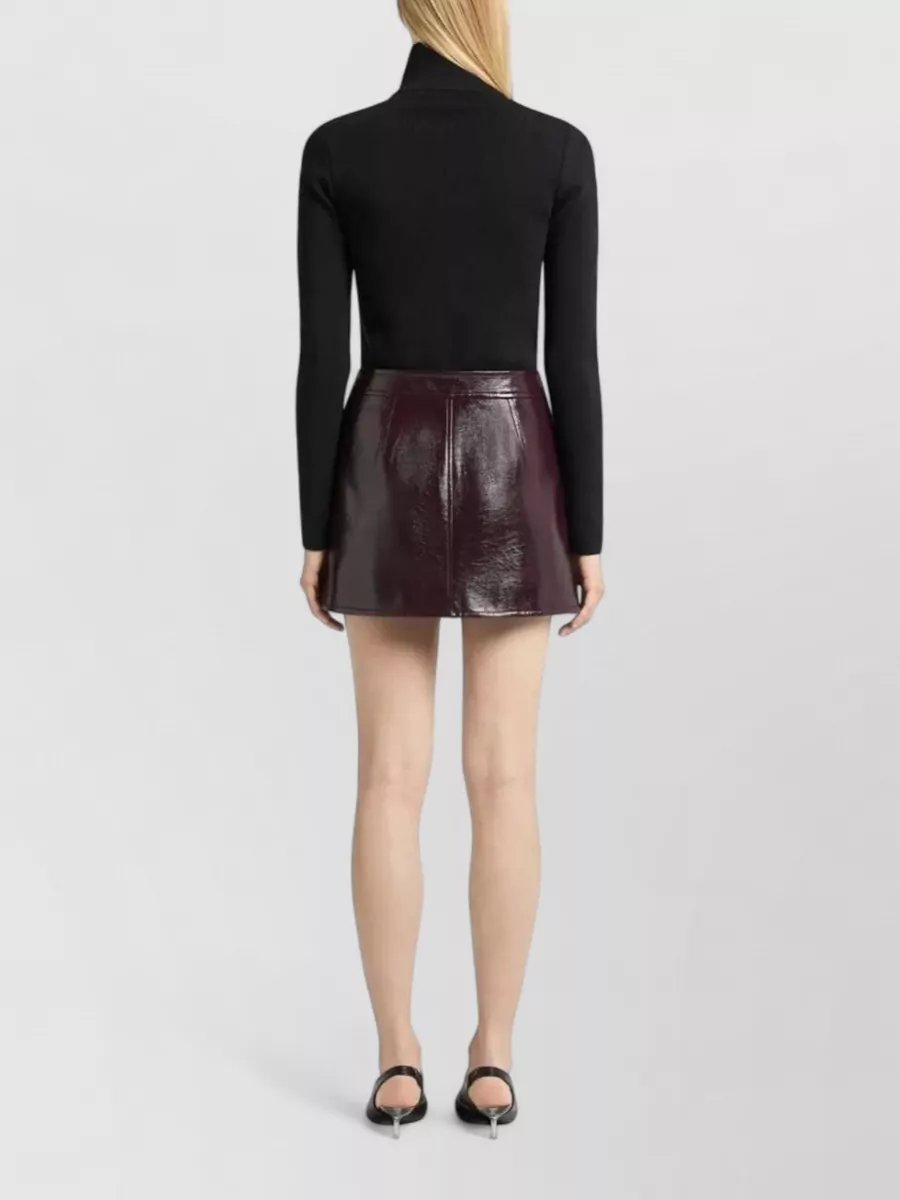 Courrèges Crinkled Vinyl-Effect Mini A-Line Skirt
