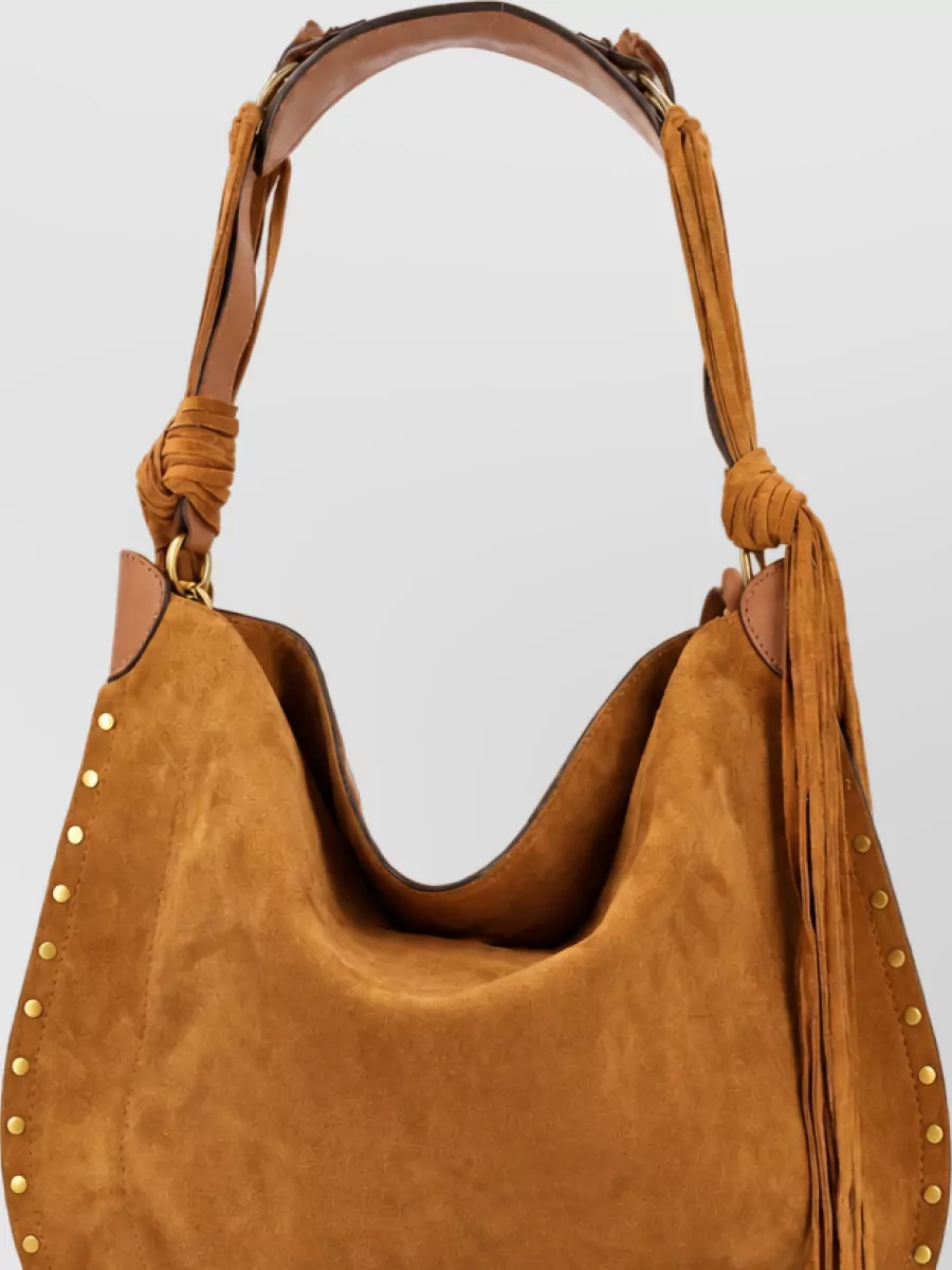 Isabel Marant Oskan Sott Velvet Leather Shoulder Bag