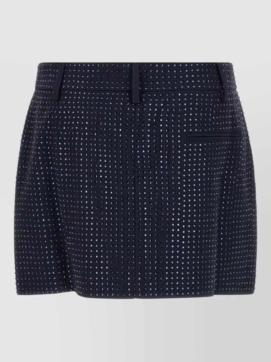 Pinko Rhinestone Asymmetric Mini Skort