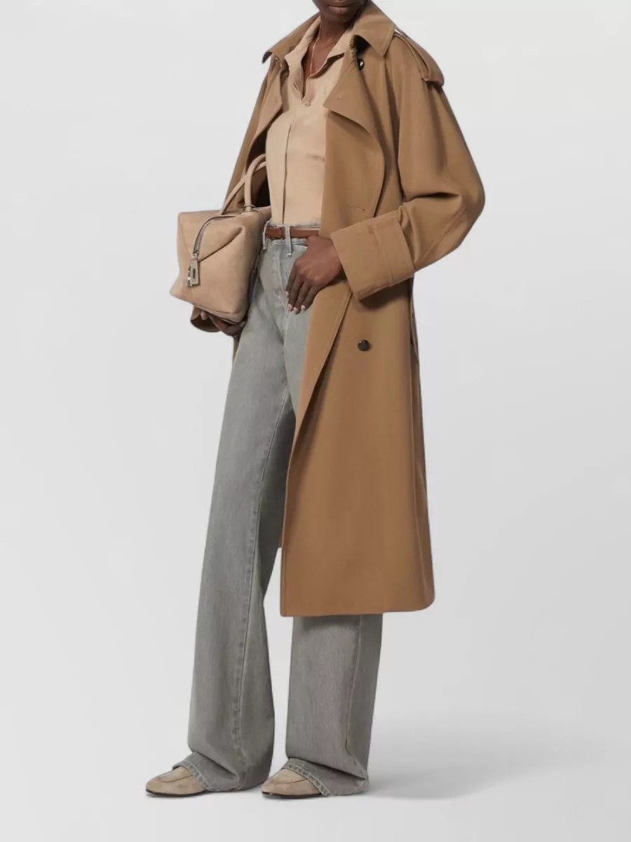 Max Mara Wool Double-Breasted Belted Trench Coat
