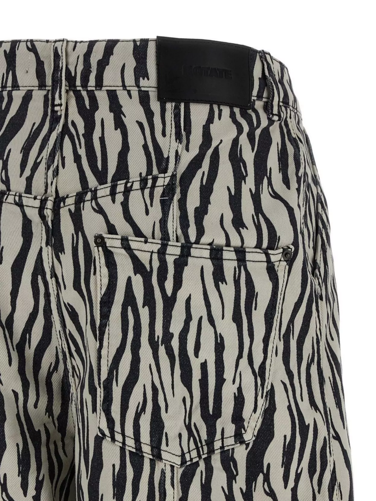 Rotate Birger Christensen Printed Cotton Twill Cargo Pants In Black