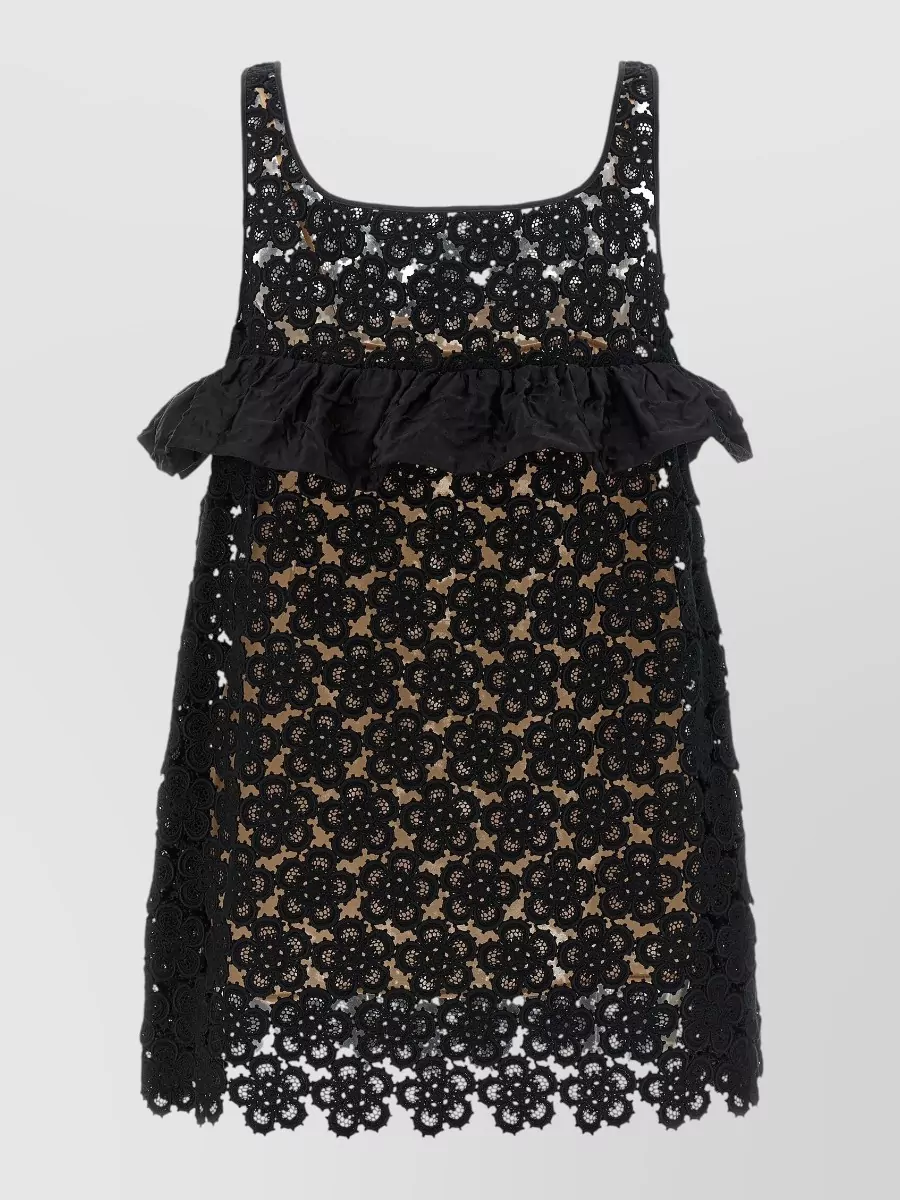 Miu Miu Macramé Floral Mini Dress