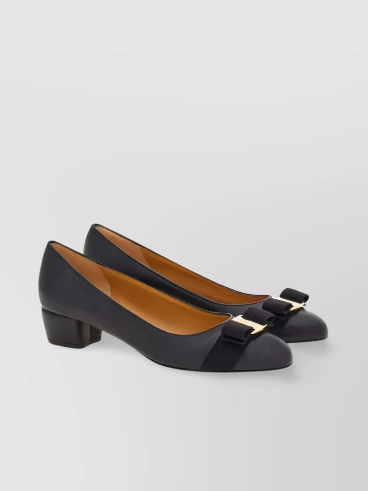 Ferragamo Soft Block Heel Pumps With Bow Detail