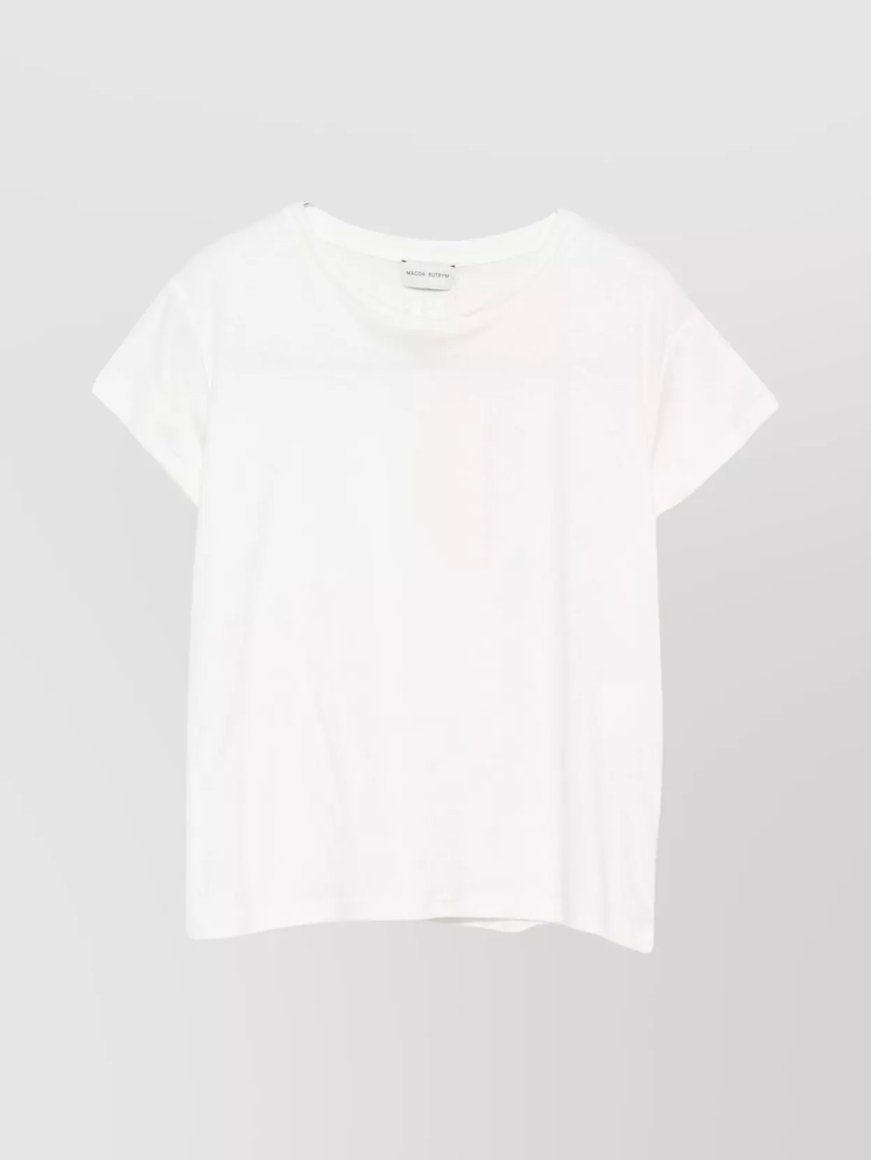 Magda Butrym Crew Neck Plain Design Short Sleeves In White