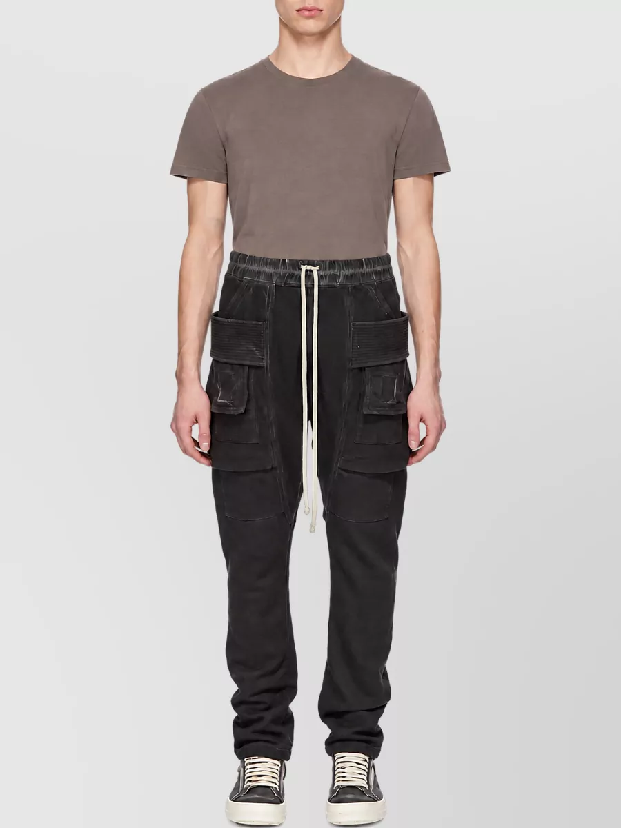 Rick Owens Cotton drawstring cargo trousers