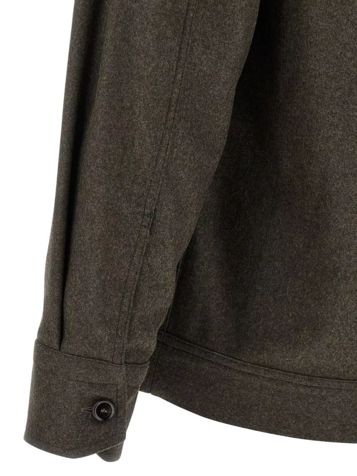 Brioni Wool Overshirt Featuring Chest Pocket In Gray