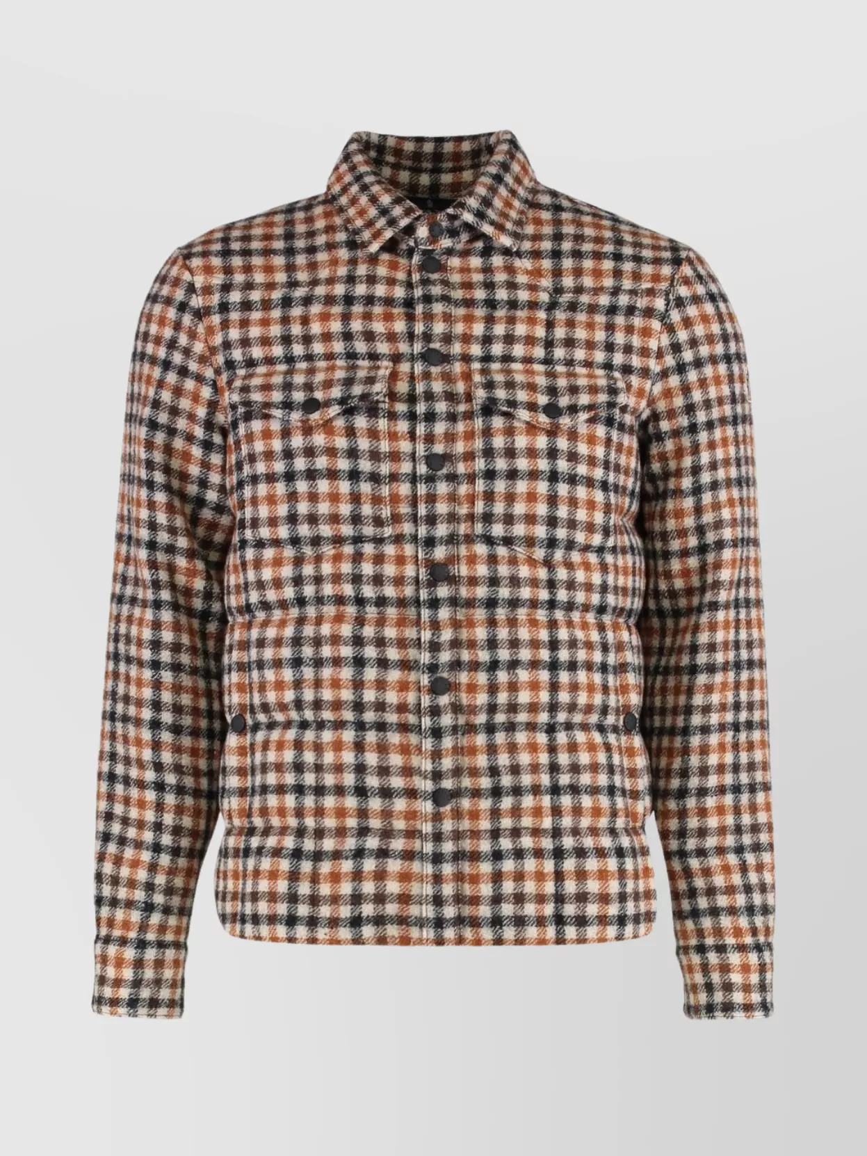 Moncler Grenoble Padded Jacket Shirt Gelt In Wool In Multi