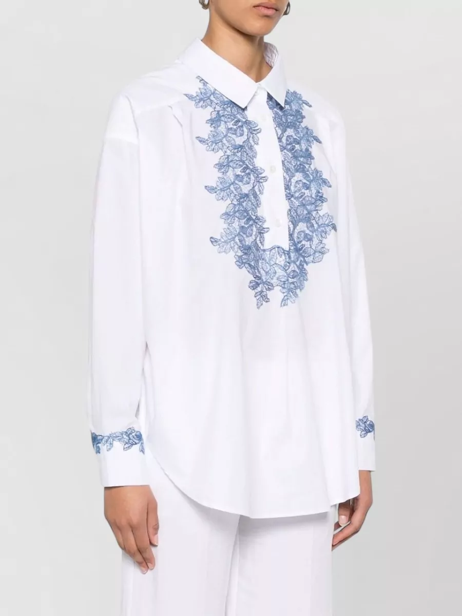 Ermanno Firenze Cotton Embroidered Blouse