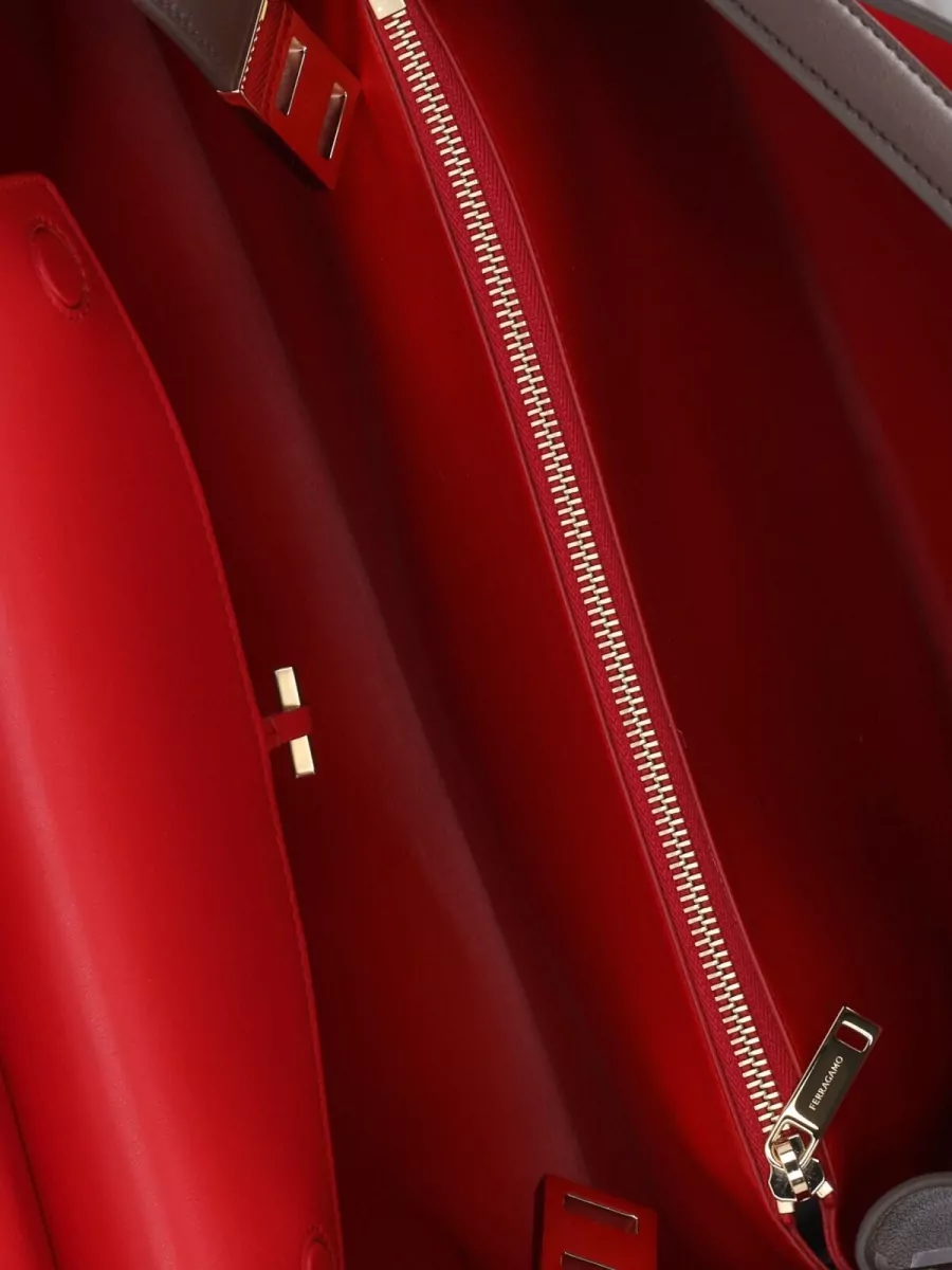 Ferragamo Gancini Leather Shoulder Bag