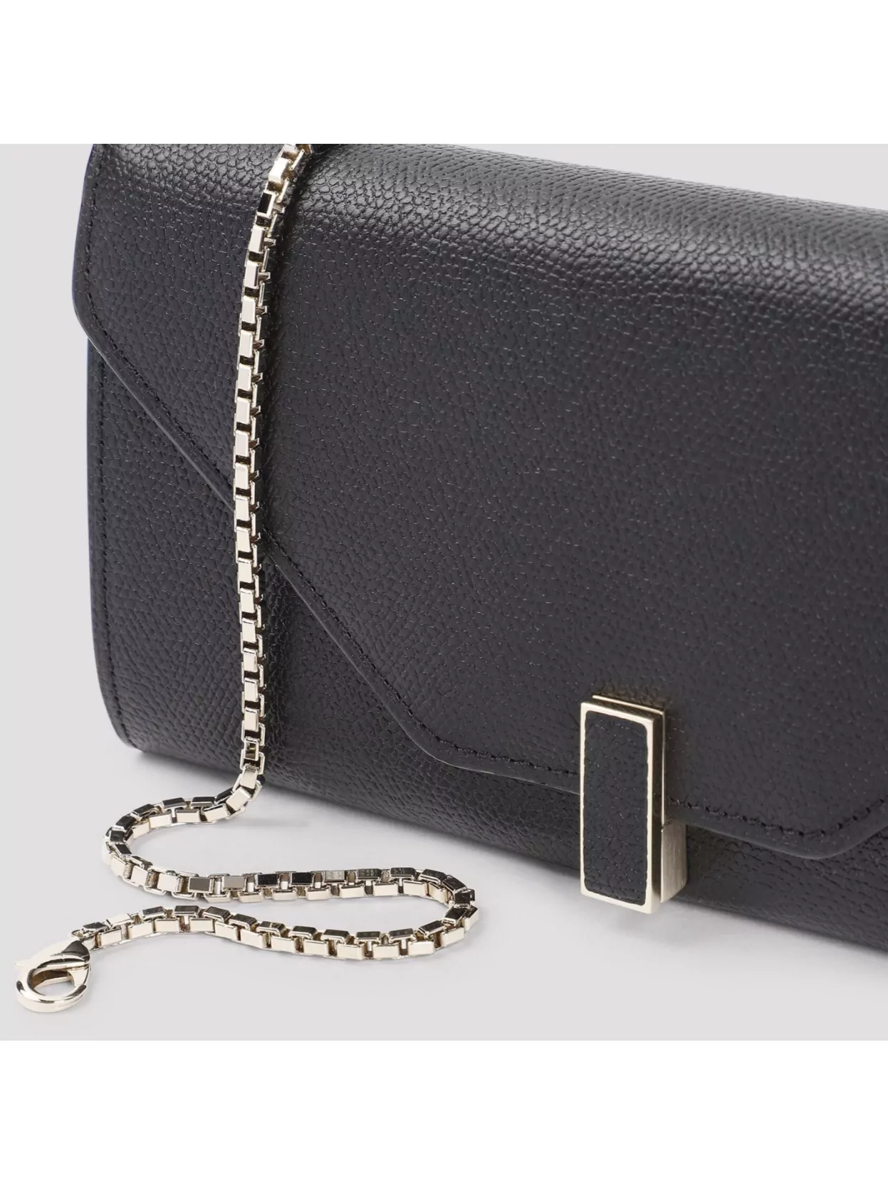 Valextra Grained Calf Leather Chain Wallet