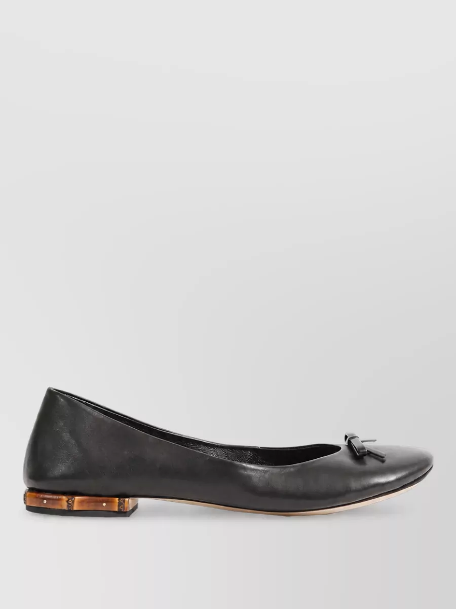 Gucci Leather Studded Ballerina Shoes
