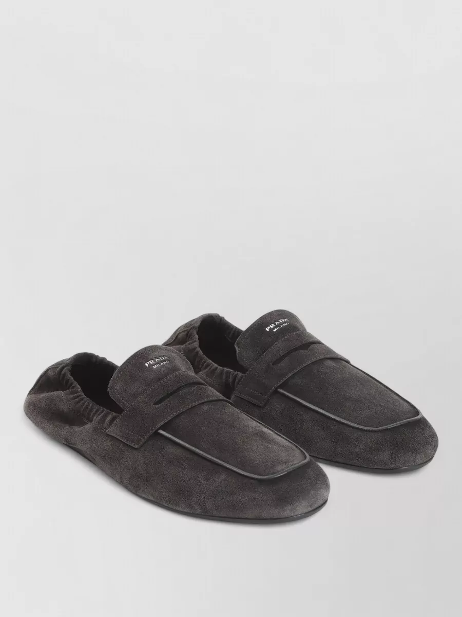 Prada suede penny loafers