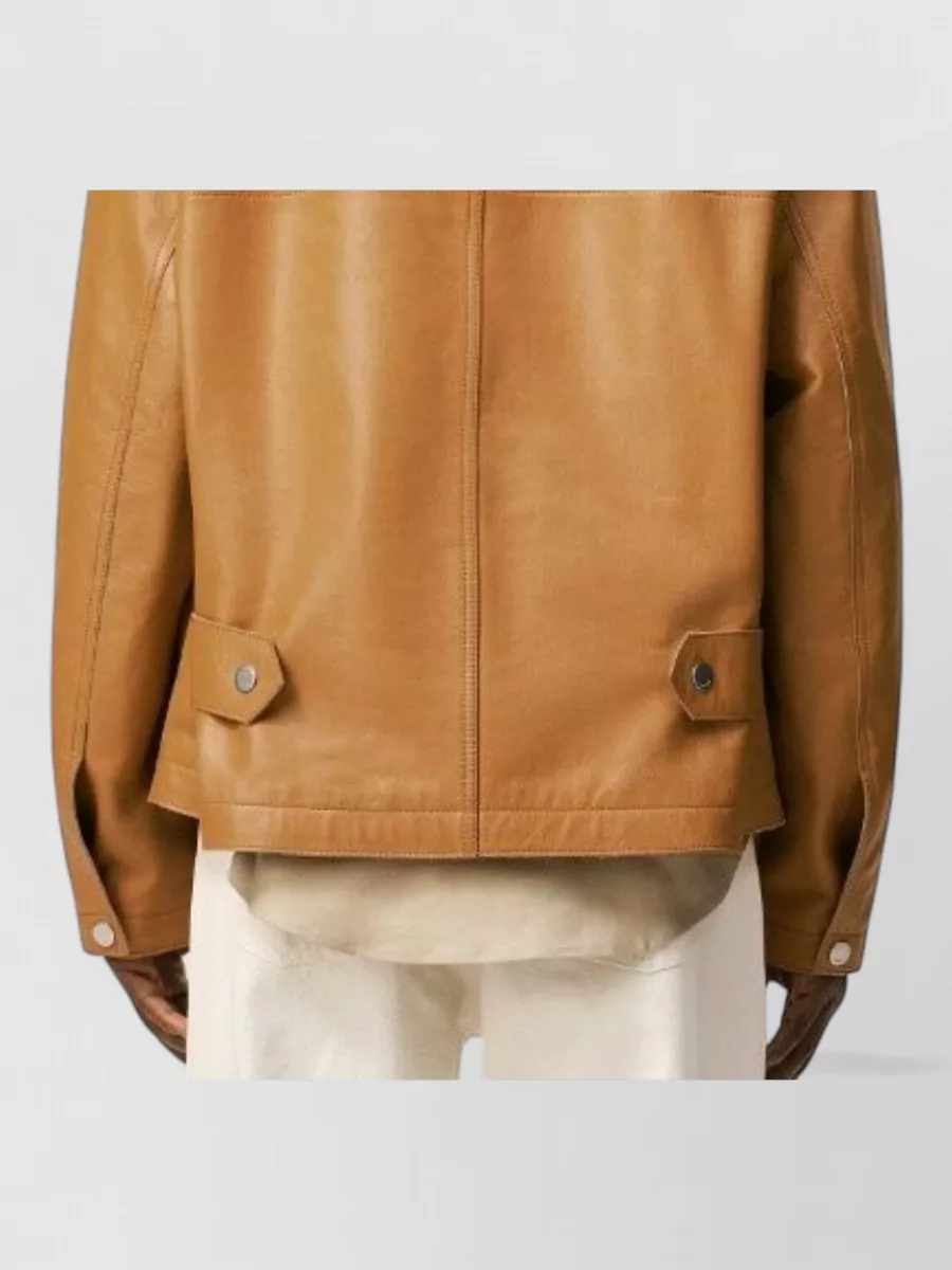 Ami Paris Hooded Leather Coat