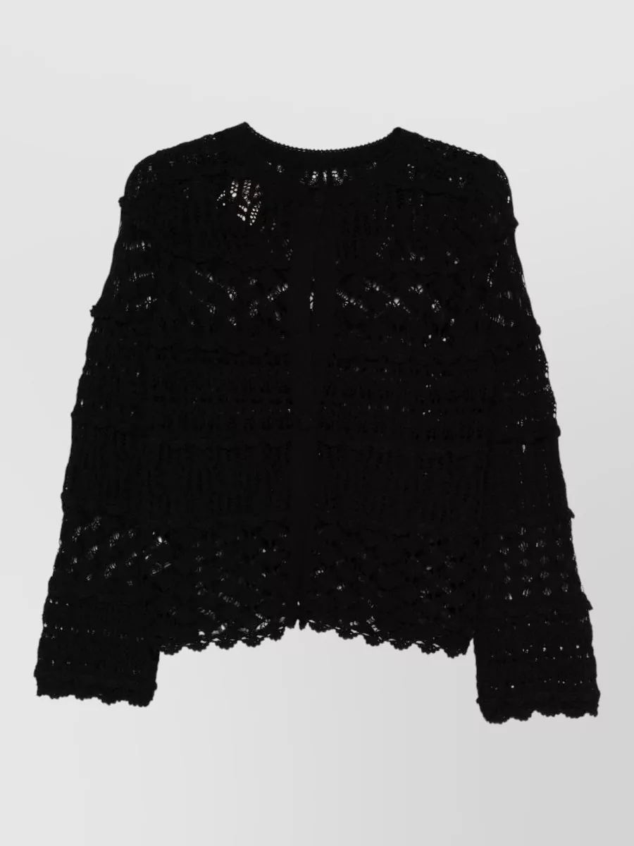 Semicouture Cotton crochet-knit cardigan