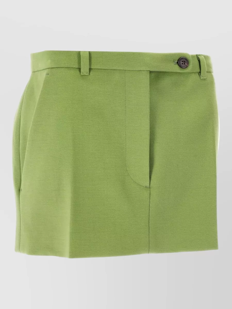 Miu Miu Knit Skirt Button Detail Belt Loops Pockets