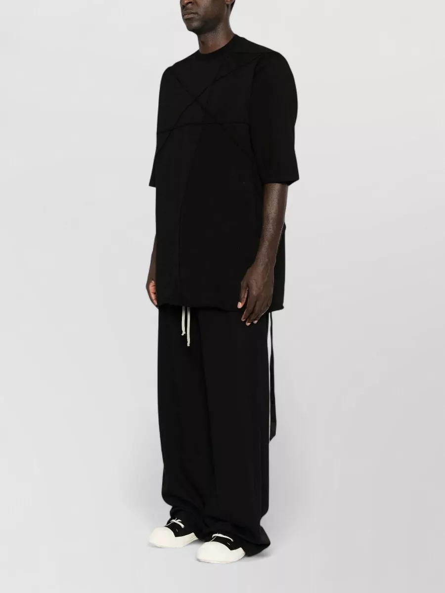 Rick Owens Drkshdw Oversized Three Quarter Sleeve Cotton T Shirt