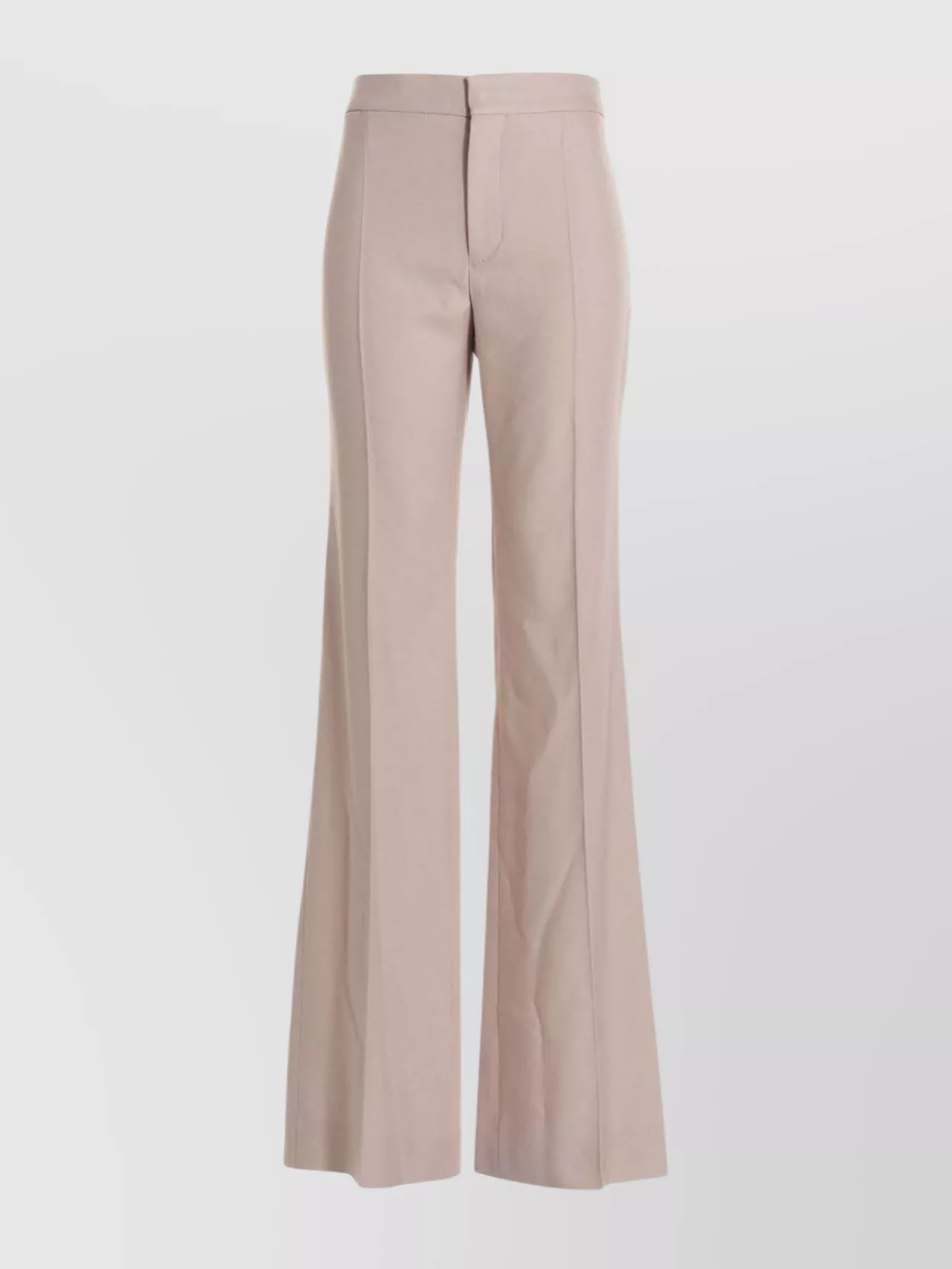 Chloé High Waist Flared Leg Trousers With Front Creases