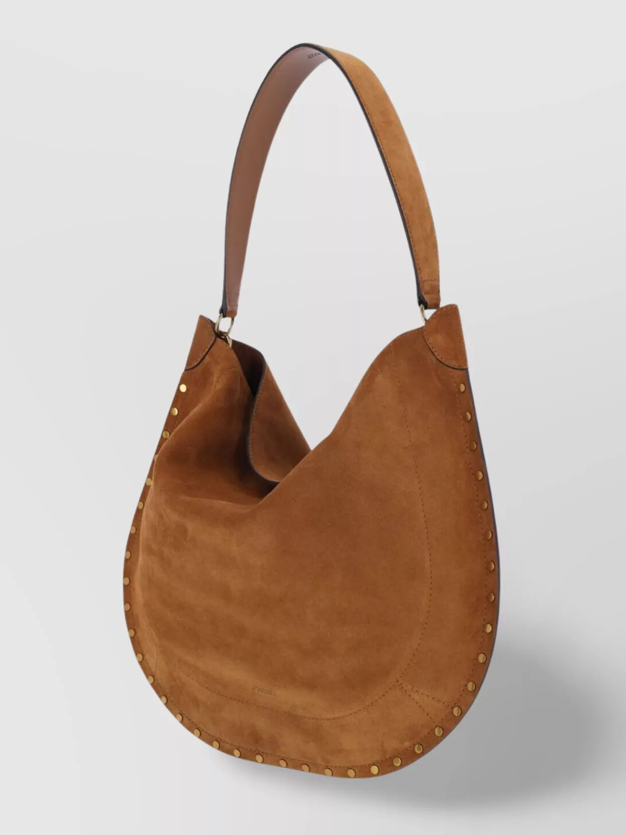 Isabel Marant Curved Suede Studded Single Strap Bag