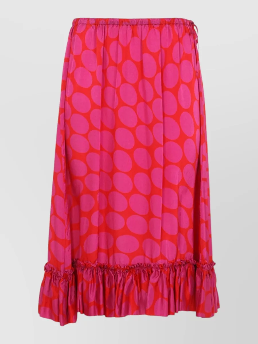 Dries Van Noten viscose polka-dot midi skirt