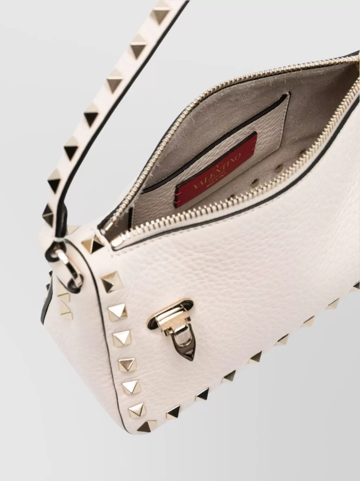 Valentino Garavani Small Rockstud Shoulder Bag In Grained Calfskin