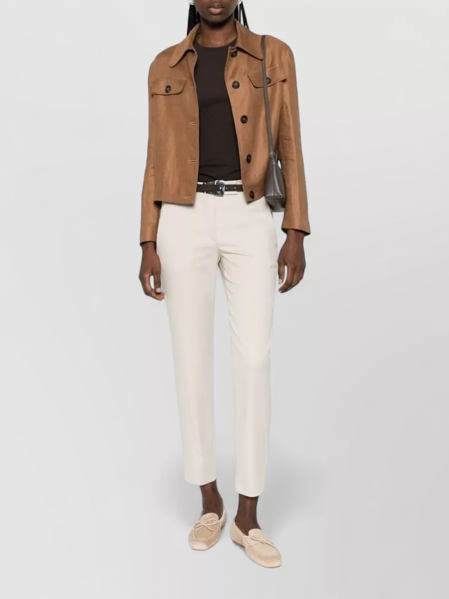 Brunello Cucinelli Cotton Trousers Featuring Side And Back Pockets