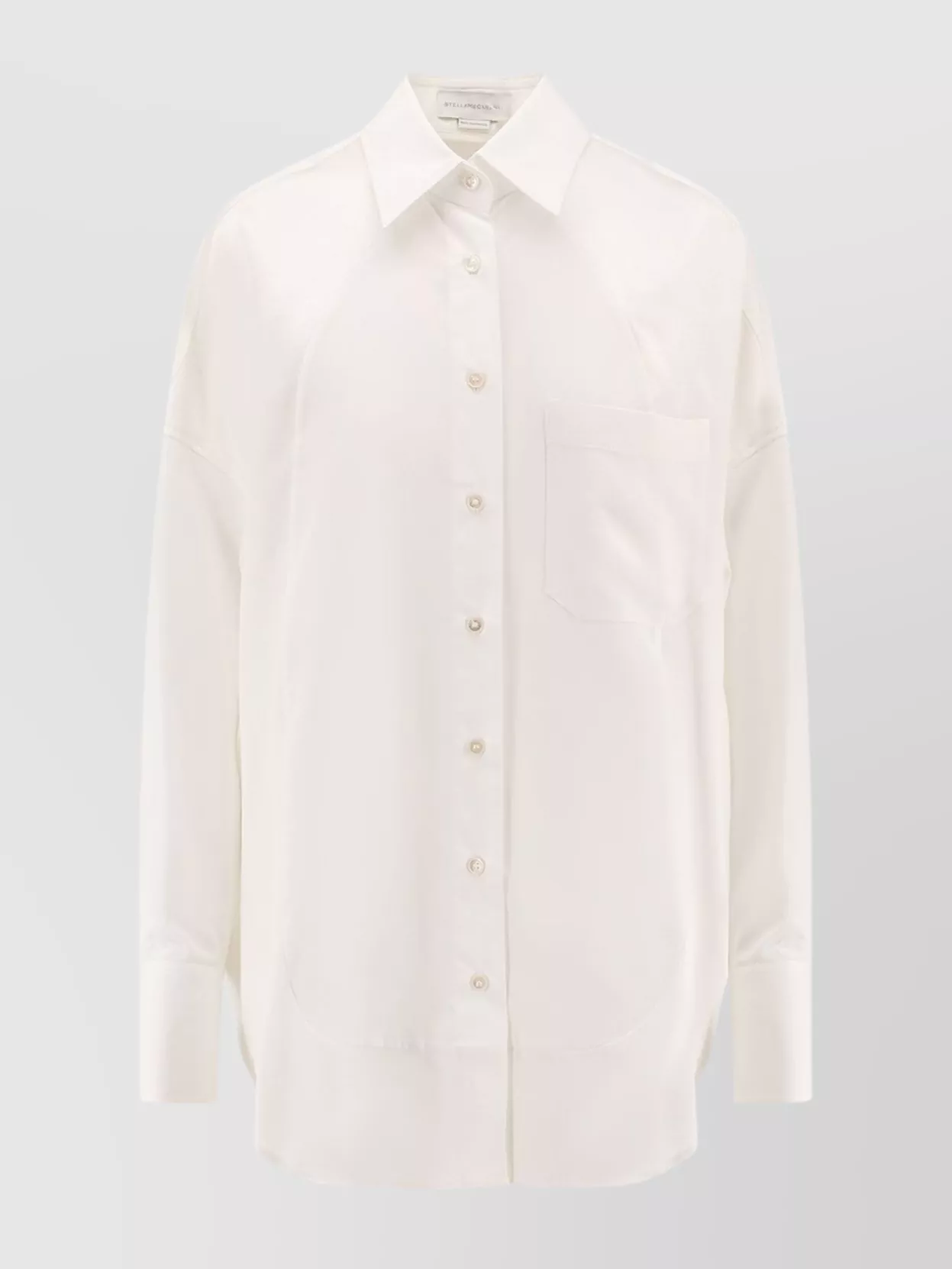 Stella Mccartney Everyday Shirt With Long Sleeves And Chest Pocket In Neutral