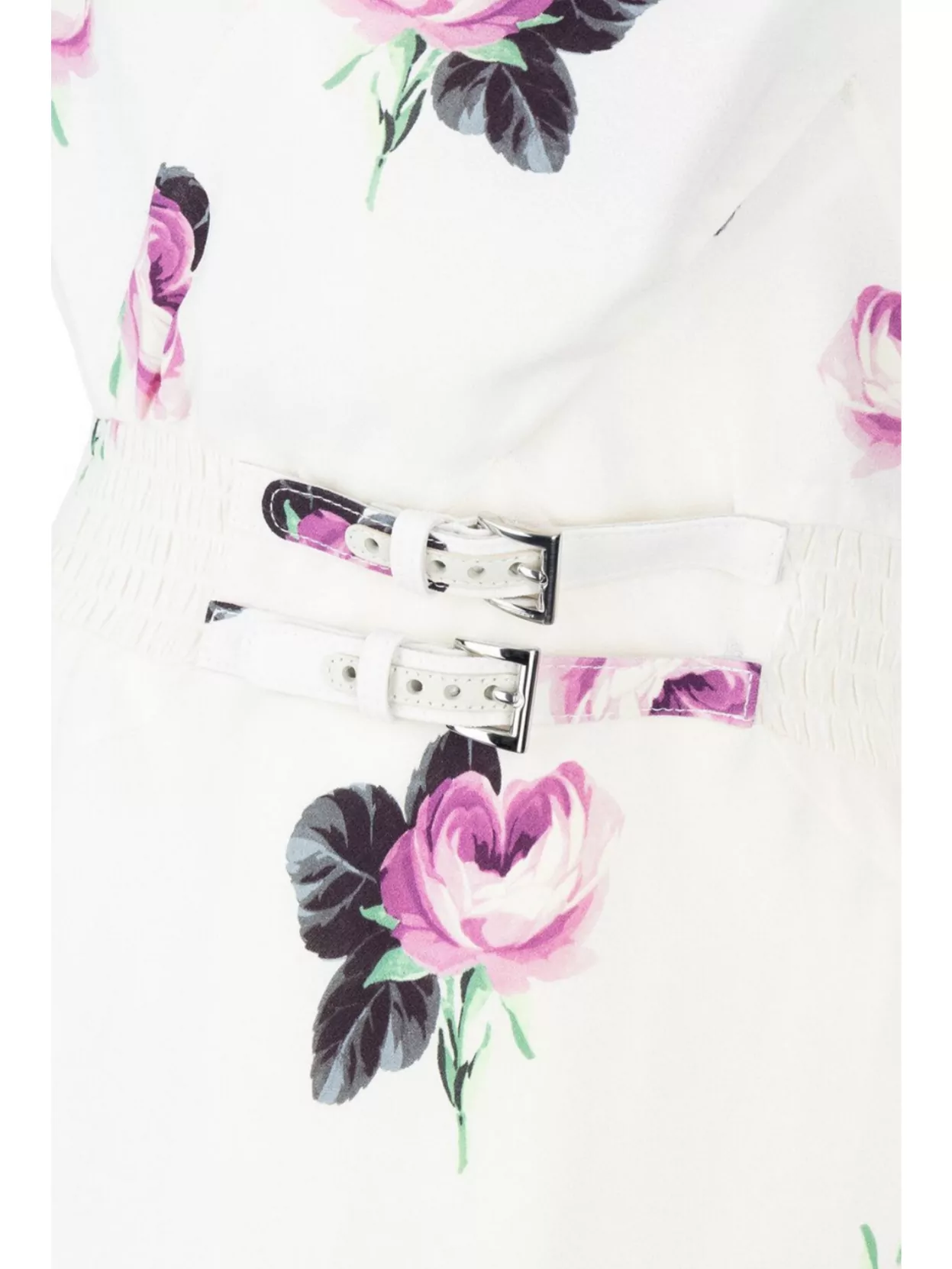 Prada Waist Belted Sleeveless V-Neck Floral Backless