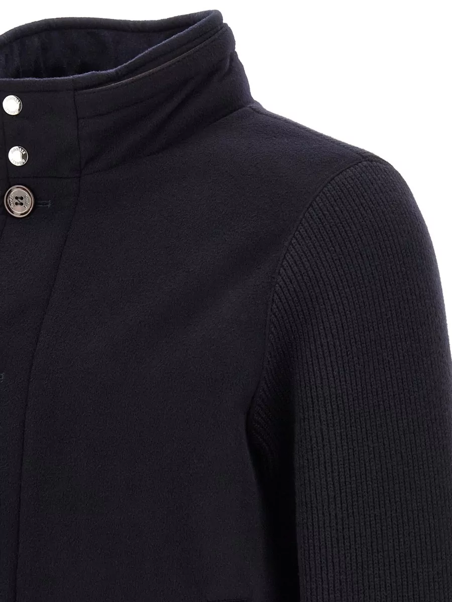 Moorer Cashmere Wool Ribbed Bomber Jacket