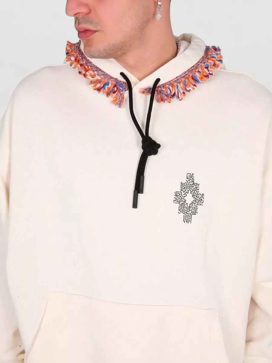 Marcelo Burlon County Of Milan Frayed Cotton Hoodie