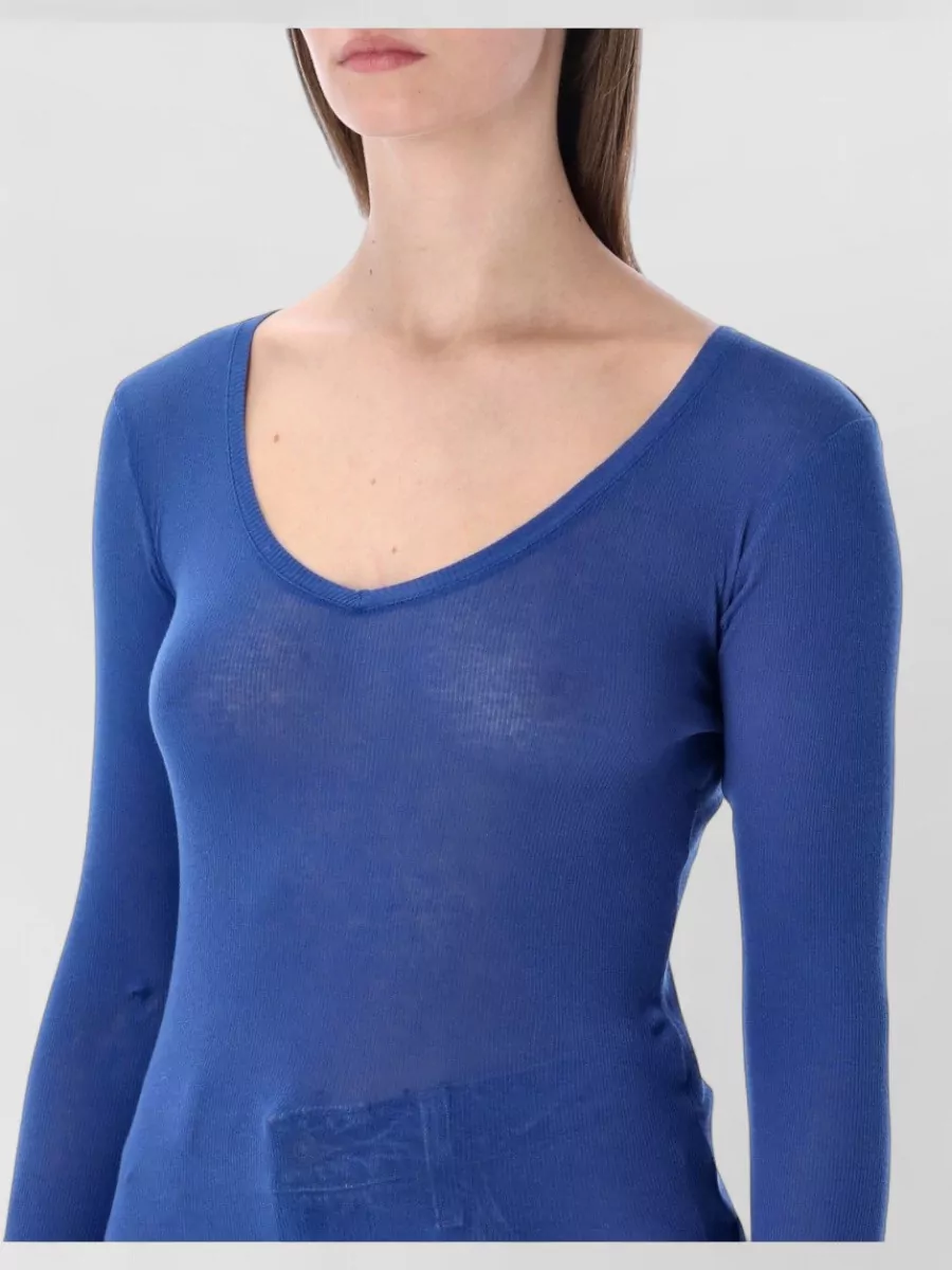 American Vintage Massachusetts V Neck Long Sleeve Top