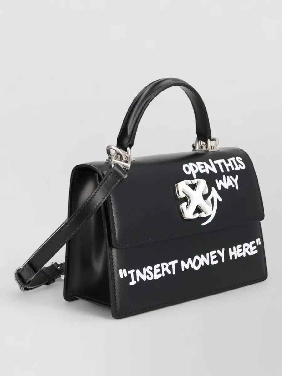 Off-White Jitney Calf Leather Shoulder Bag