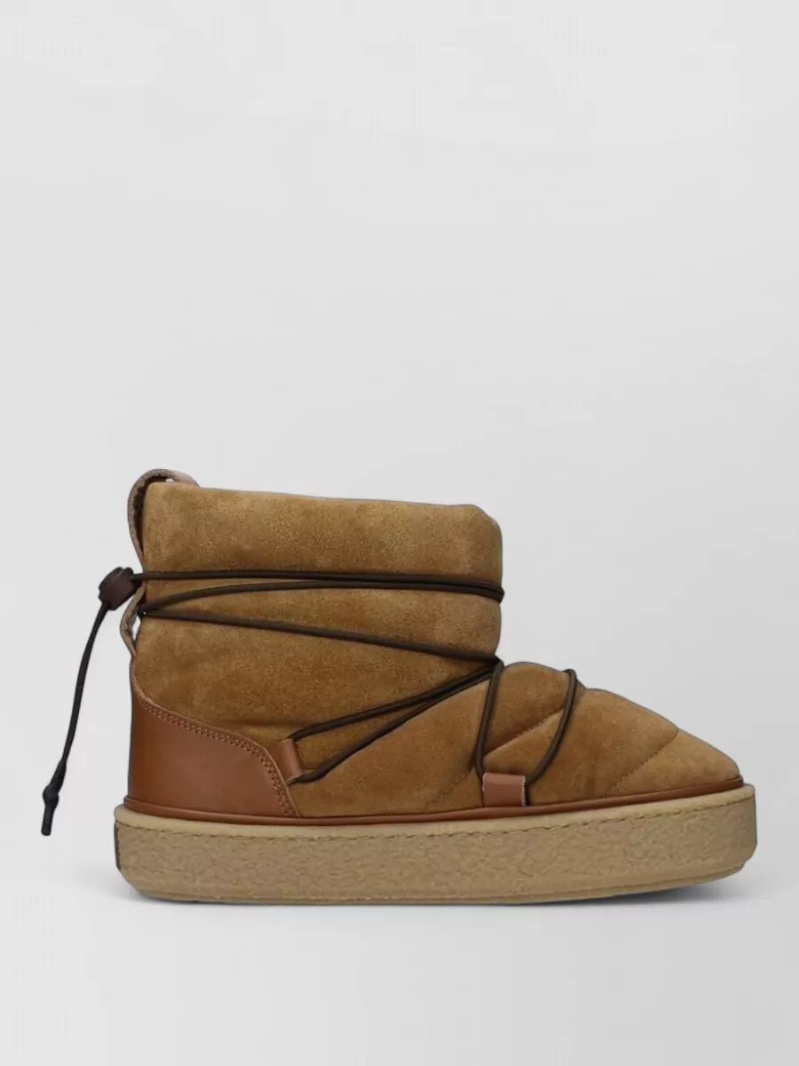 Isabel Marant Suede Leather Quilted Lace-Up Ankle Boots