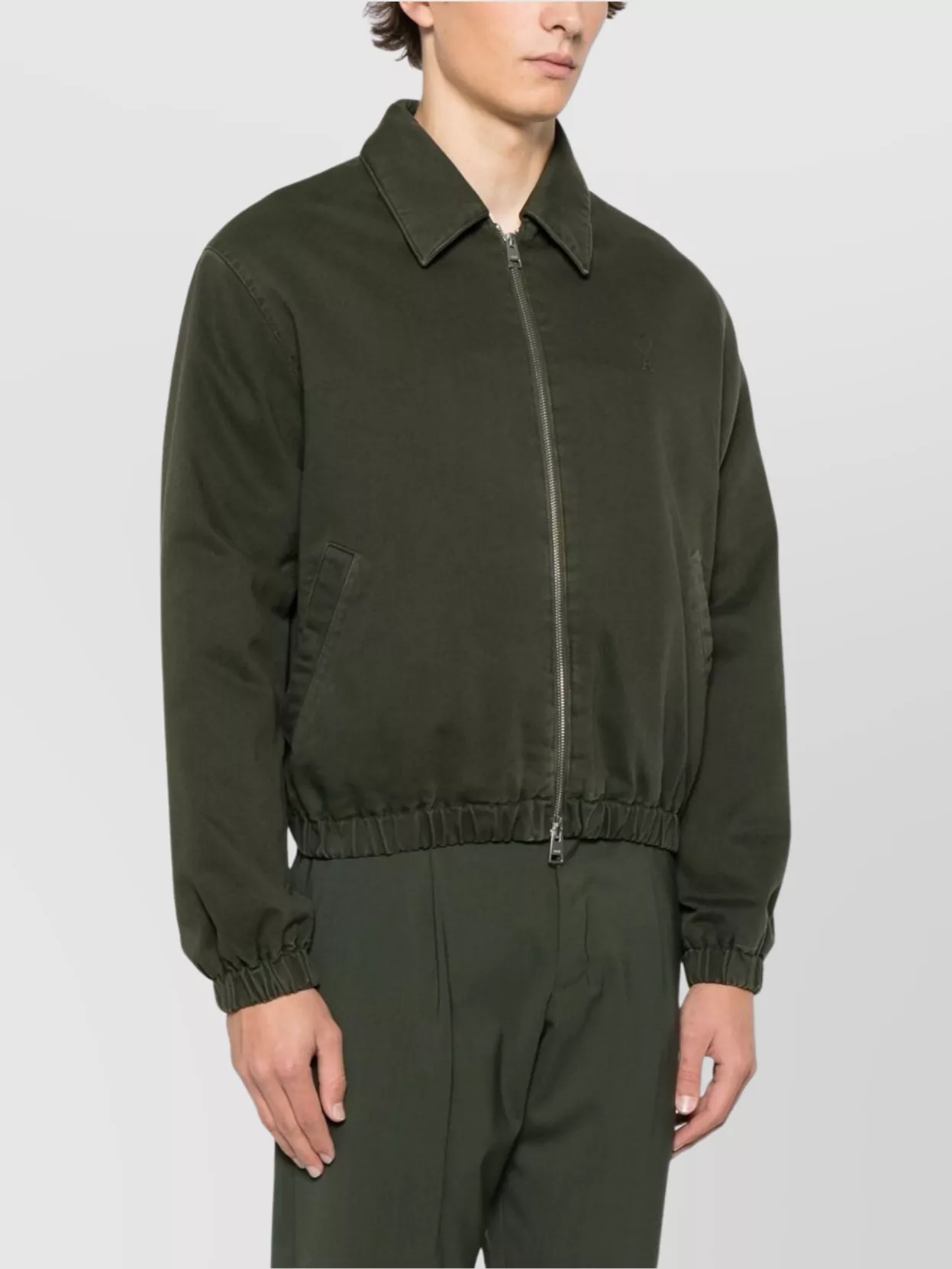 Ami Alexandre Mattiussi Crewneck Jacket With Elasticated Cuffs And Hem