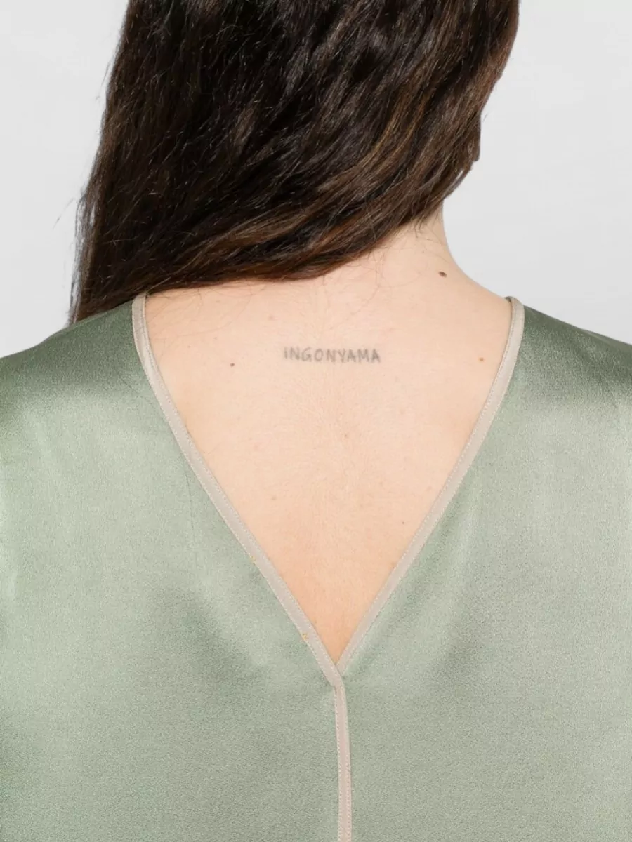 Forte Forte Sleeveless Top Satin Finish Contrast Piping