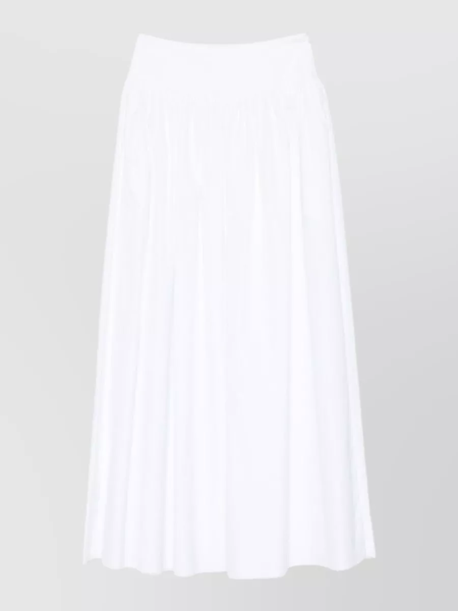 Lardini Mid Length Flared Skirt A Line Cut In White