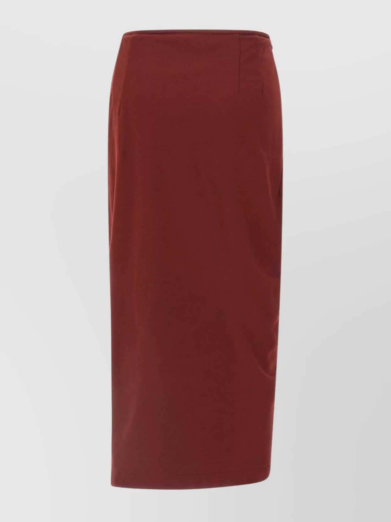 Dries Van Noten High Waist Midi Skirt With Ruffled Detail In Burgundy