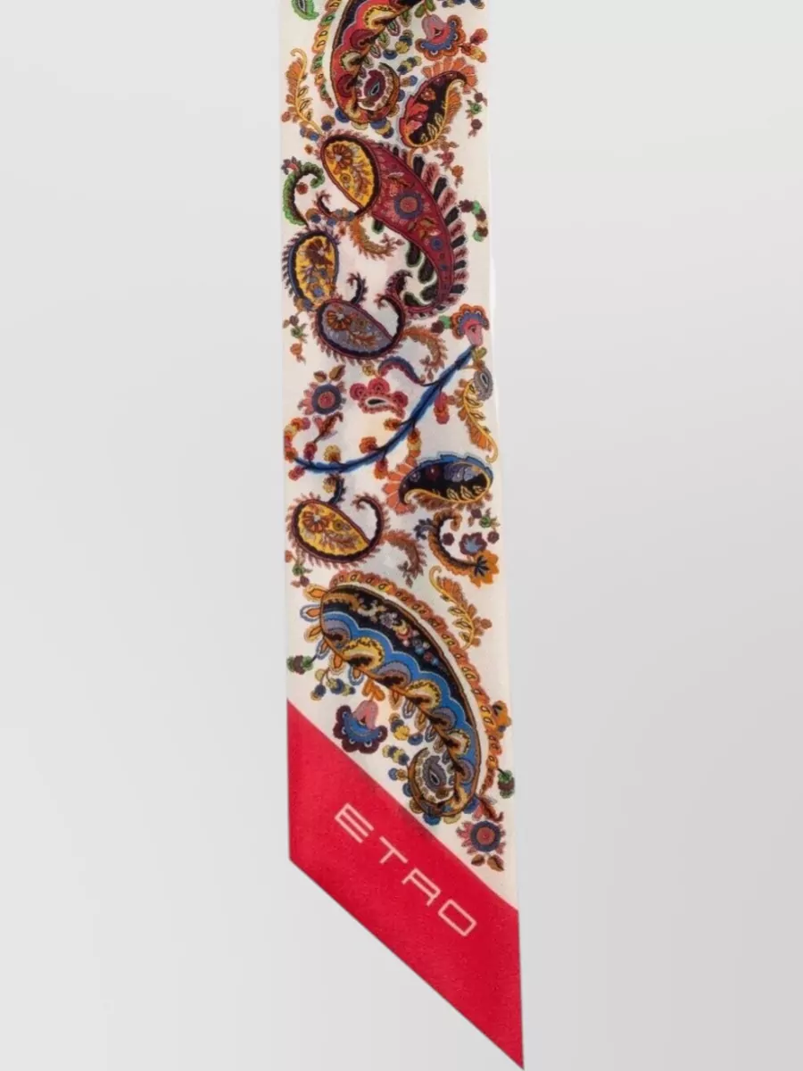 Etro Silk Scarf Paisley Pattern Lightweight Fabric