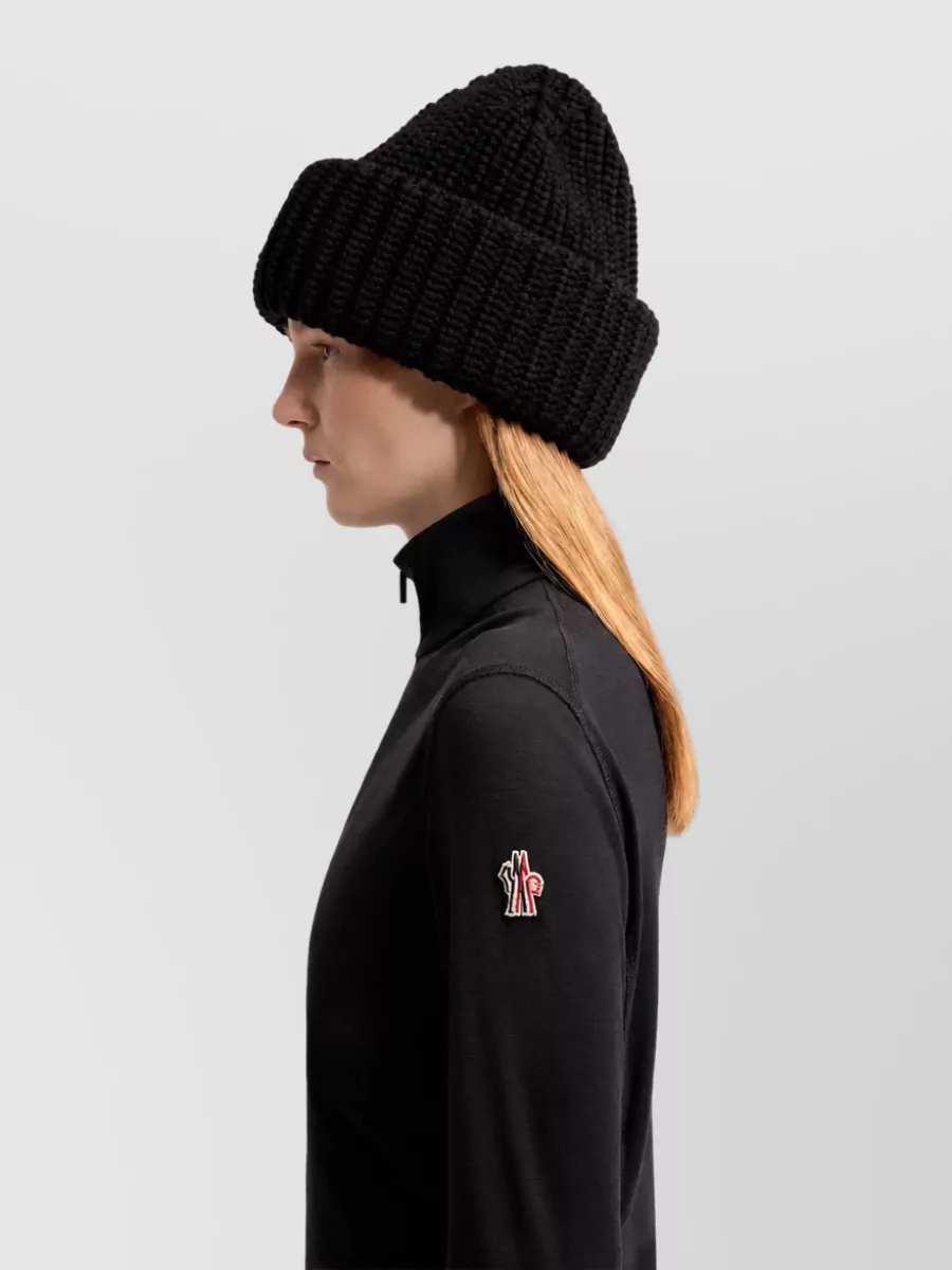 Moncler Wool Silk Half Zip Mock Neck Sweater