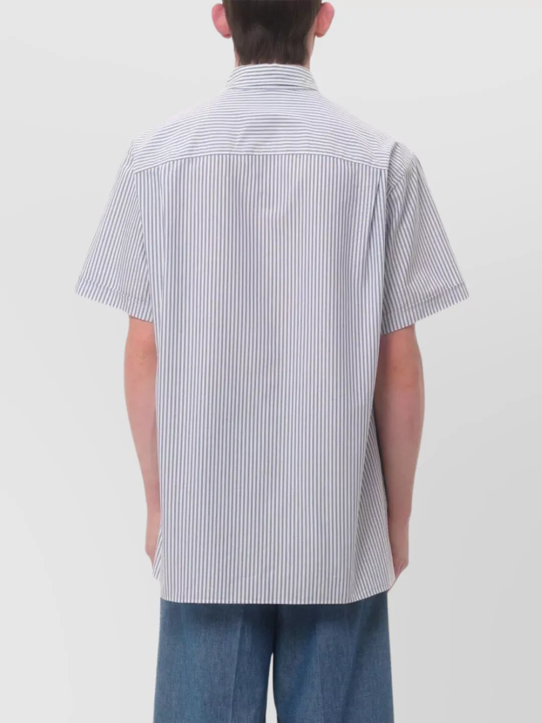 Valentino Garavani Striped Cotton Shirt Embroidered Logo